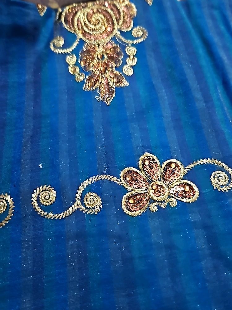 Blue Worked Saree