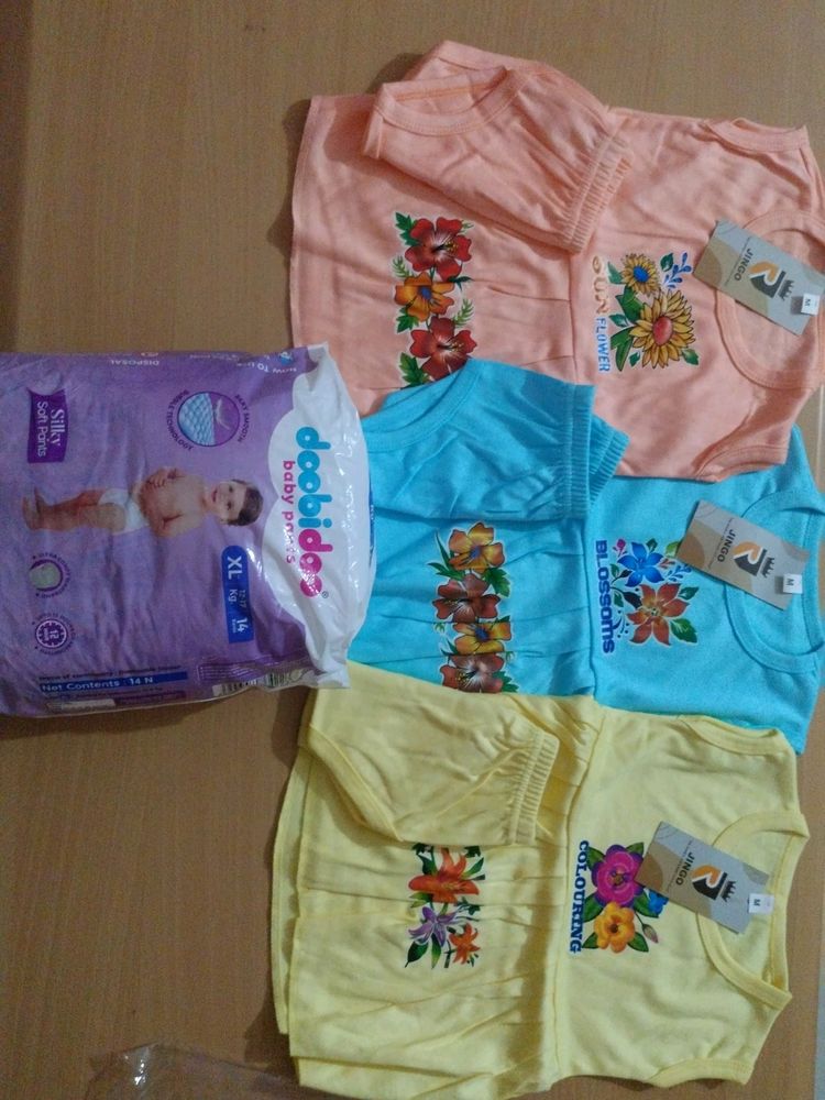 Girls Set Combo Pack Of 3 And Baby Diaper