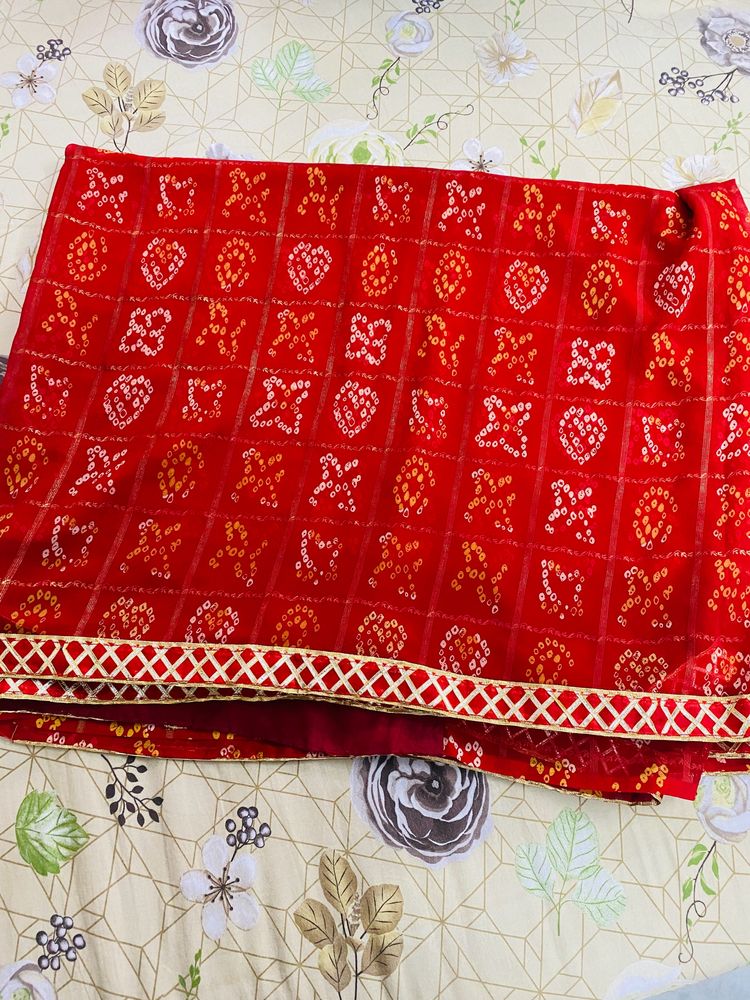 Rajasthani Bhandhej Designe Red Saare 🌺❤️