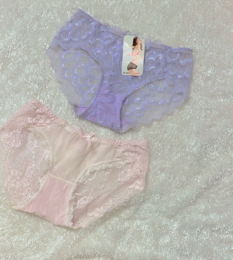 Two Net Panties Lavender And Baby Pink