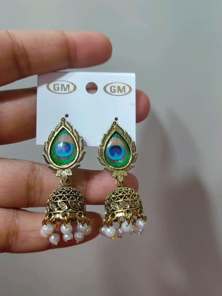 A Beautiful Peacock Earrings