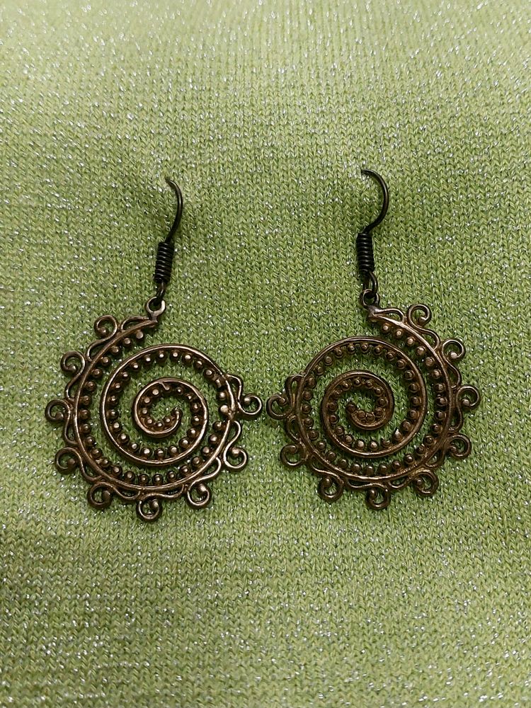 Golden oxidised earrings