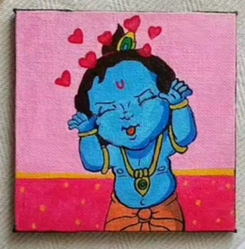 Cute Little Krishna Painting