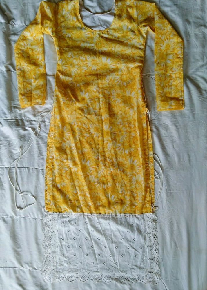 Yellow Fancy Kurti