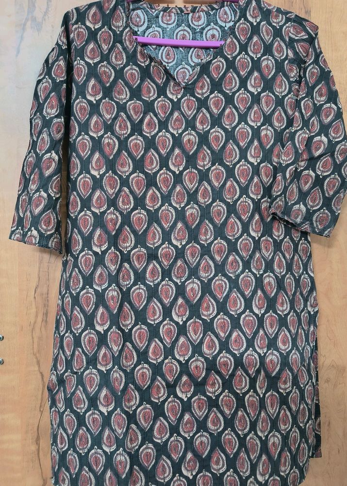 Coffee Brown Ajrakh Print Kurta