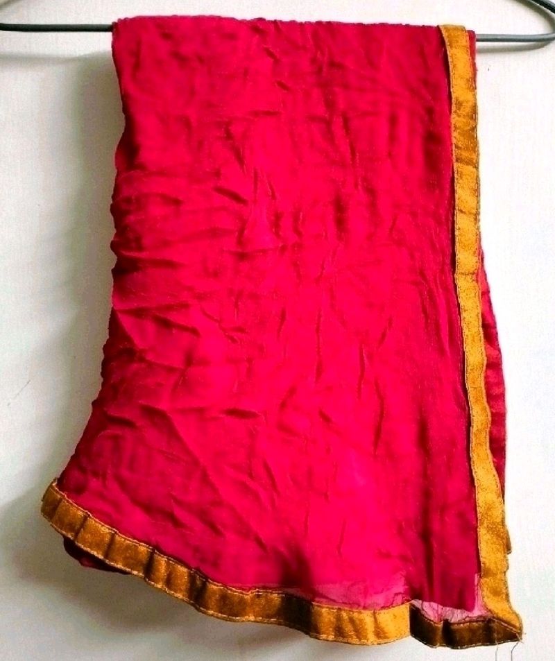 Dark Pink Chiffon Dupatta