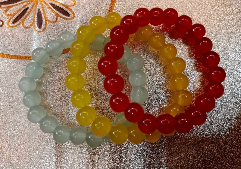 Pack Of 3 Glass Beads Bracelet