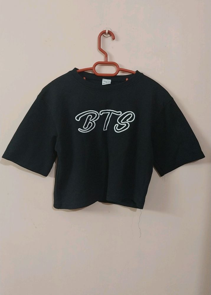 BTS Black Crop Top