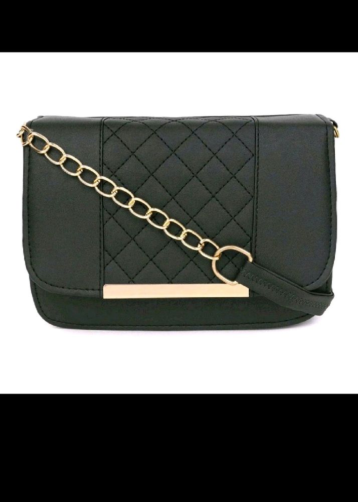 Black Sling Bag (with golden chain)