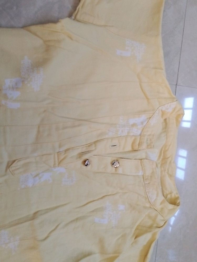 Yellow Colour Cotton Top And Pent