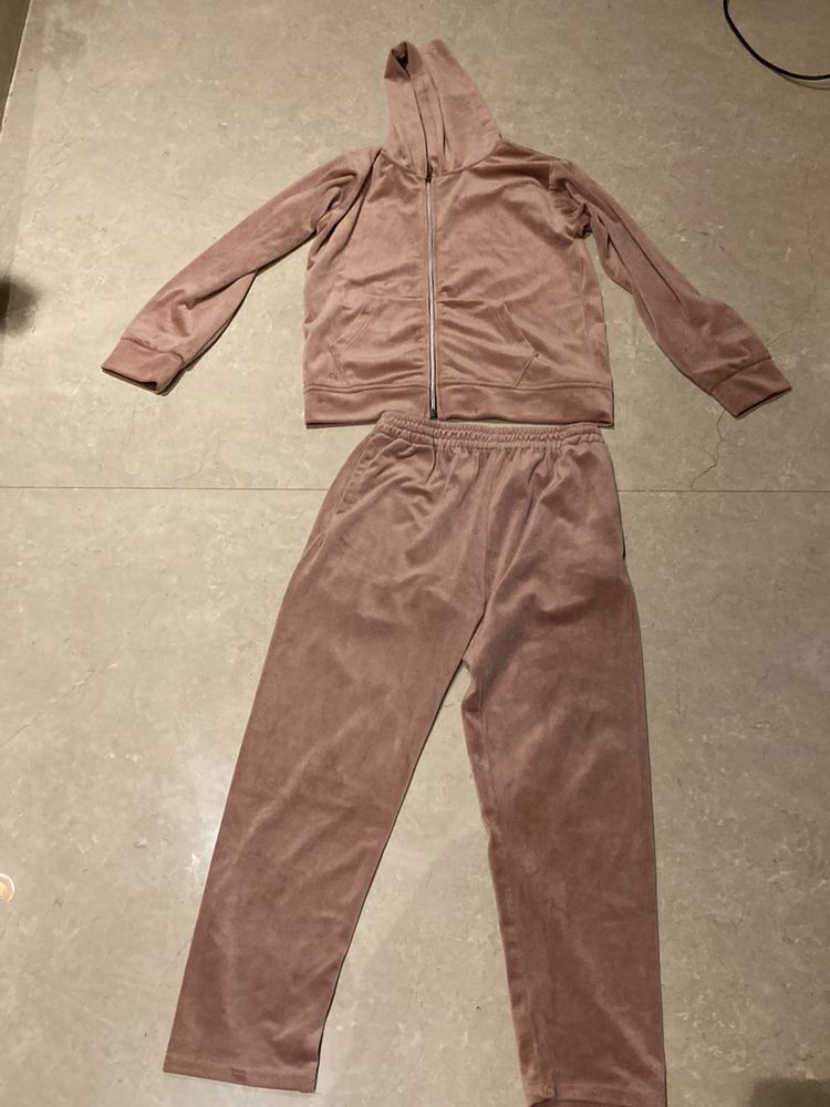 Pink Velvet Track Suit