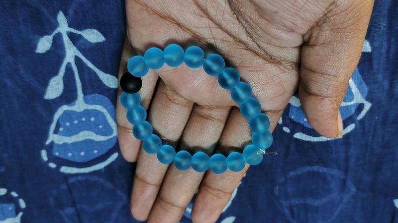 Matte Ocean Blue Bracelet | Glass Beads Bracele