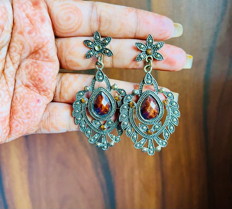 Brown Stone Earrings