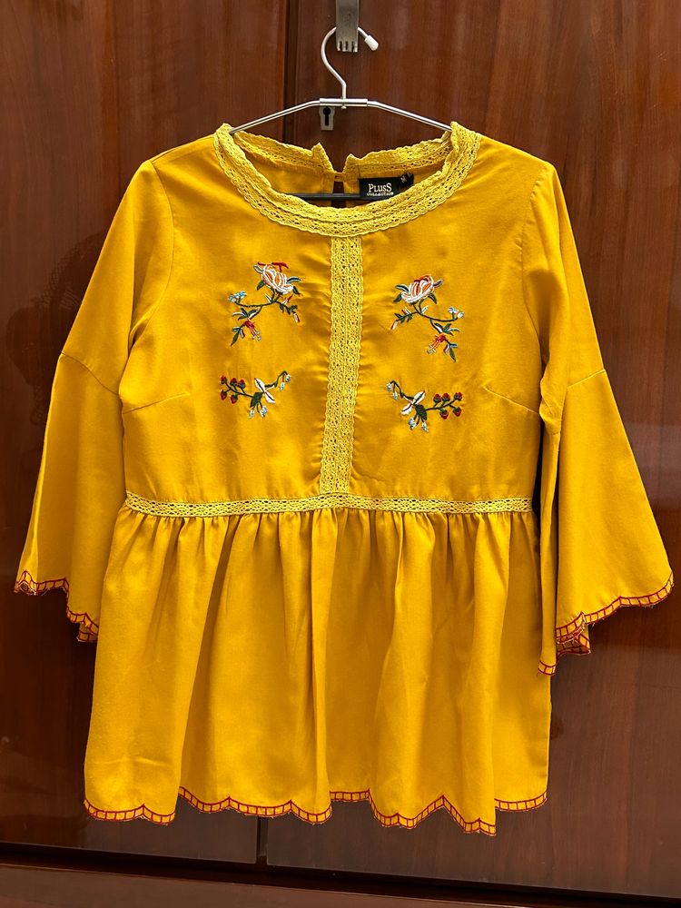 Yellow Top With Embroidery