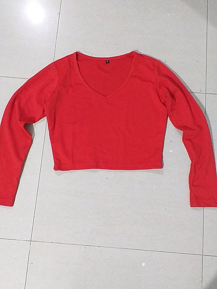 Women's Red Crop Top