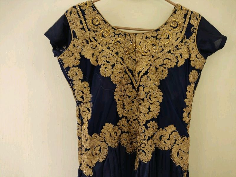 Golden Embroidery Ethnic Gown