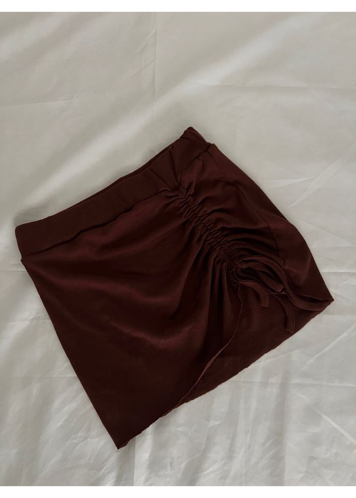 Brown Tie Up Skirt