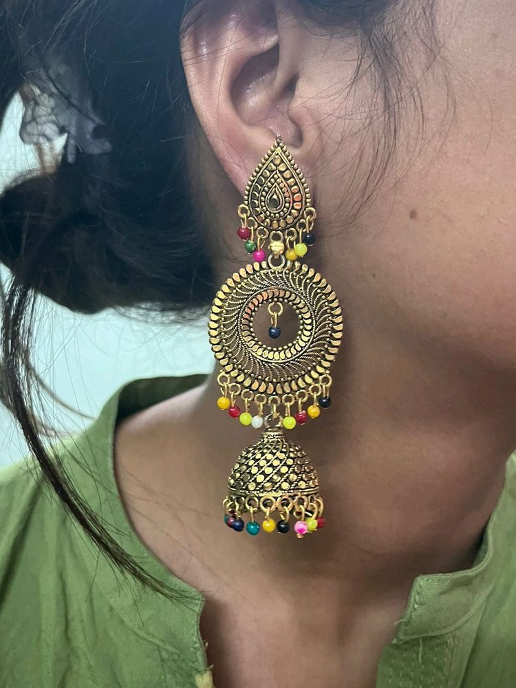 Golden Long Jhumkas