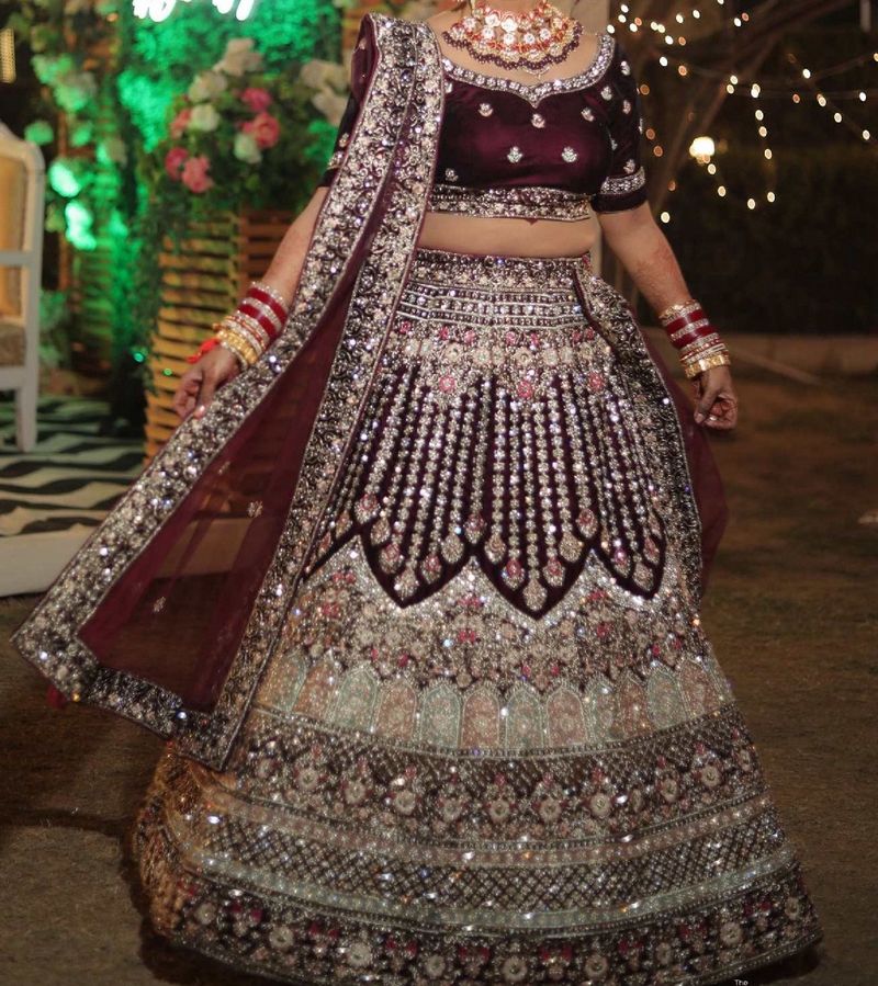 Wine Color Lehenga🍷