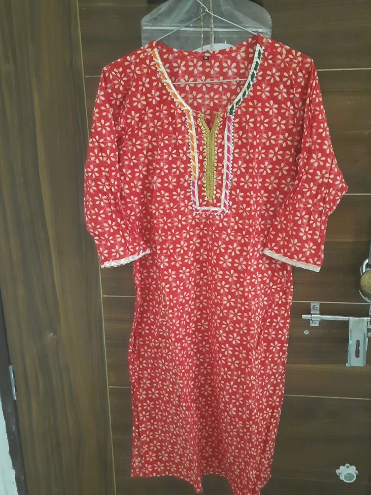 Red Jaipuri Kurti