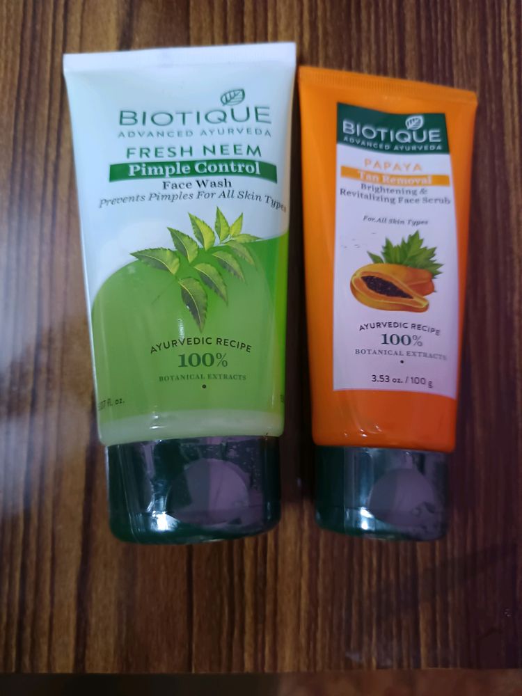 BIOTIQUE FACEWASH & SCRUB