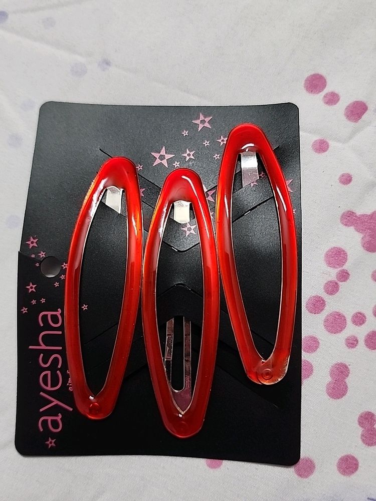 Red Tic Tac Clips- 3pcs