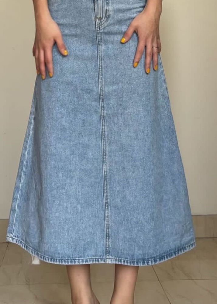 Light Blue Wash Denim Skirt