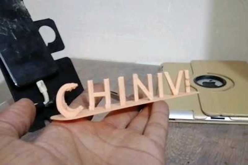 3d Double Name Illustration.. 3 Printed Nam