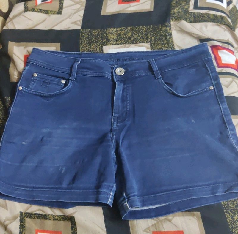 Navy Blue Colour Denim Shorts