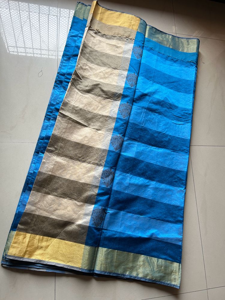 Combo Of 2 -Womens Blue and Coral Color Saree