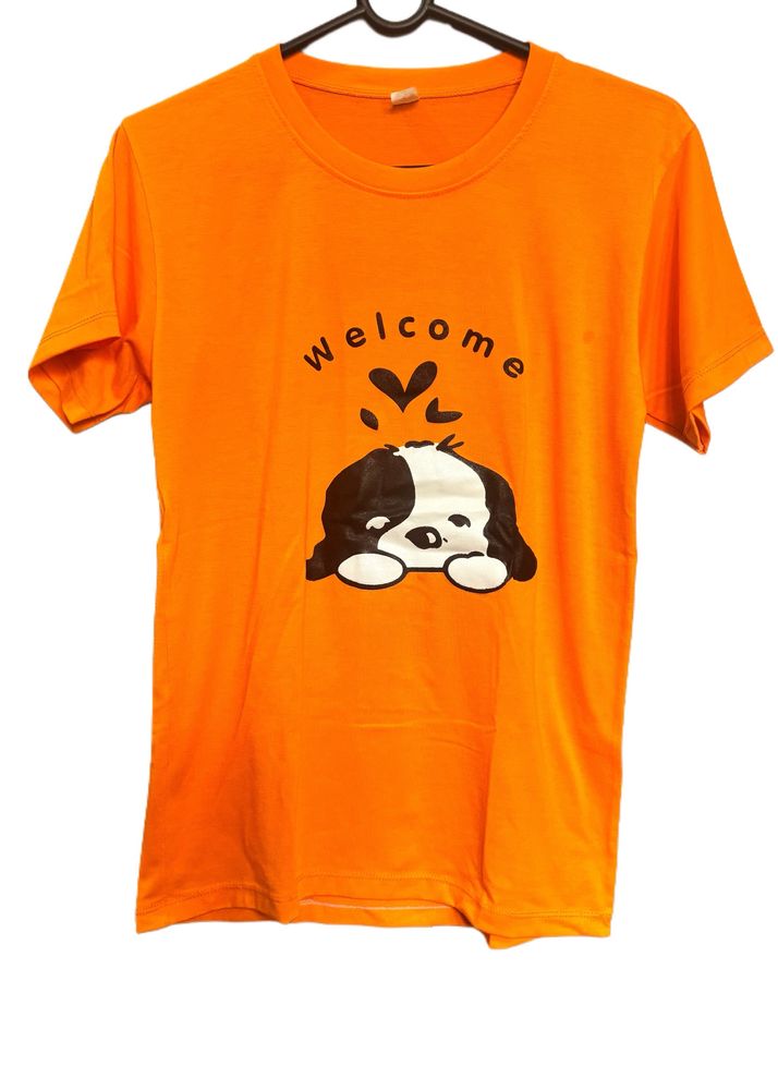 Orange Puppy Printed T-shirt