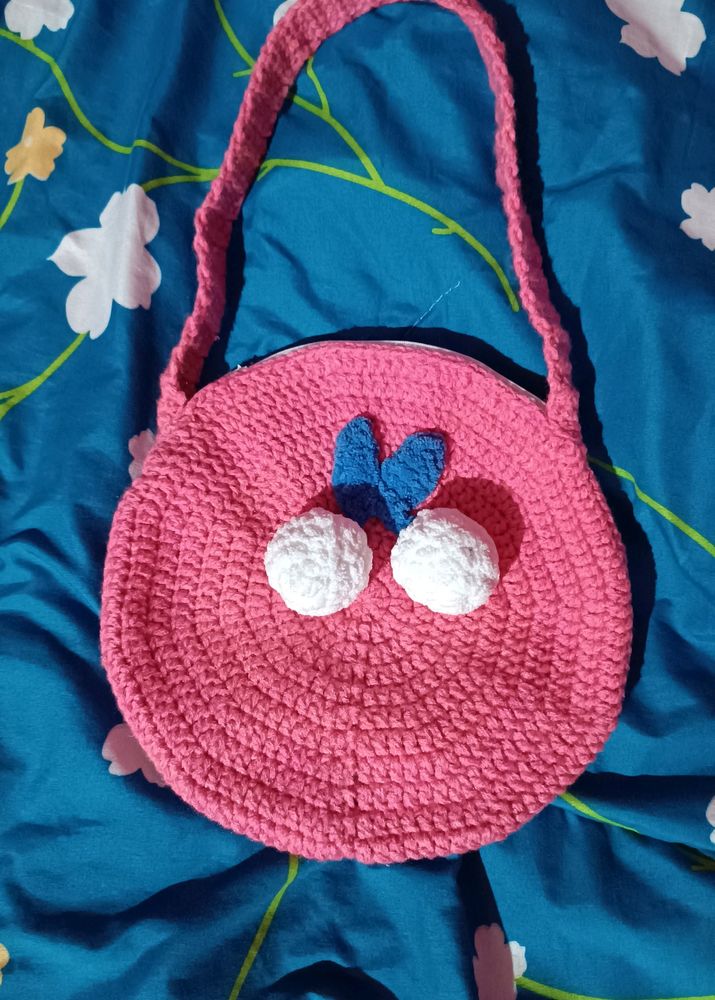 Pink Crochet Bag