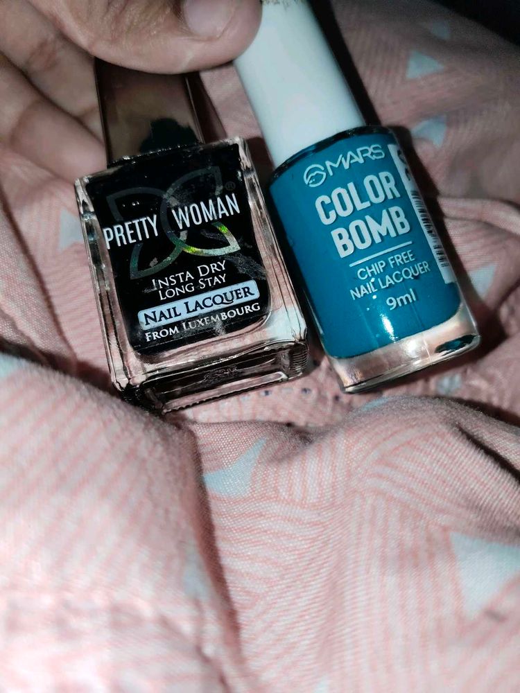 COMBO NAIL PAINTS Teal + Black Perfect Combination