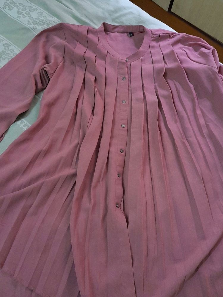 Pink Colour Kurta Oversized/Free Size