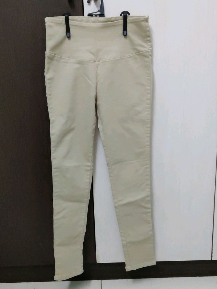 Beige Formal Pants