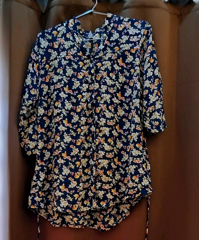 Blue Floral Shirt