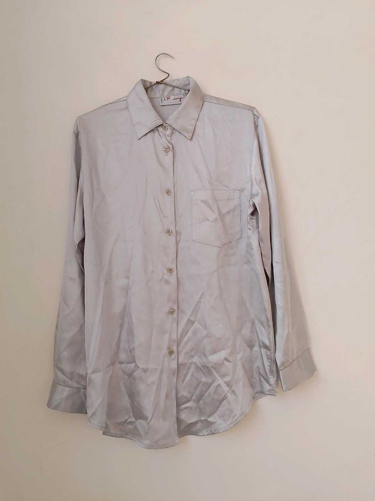 Grey Satin Shirt.