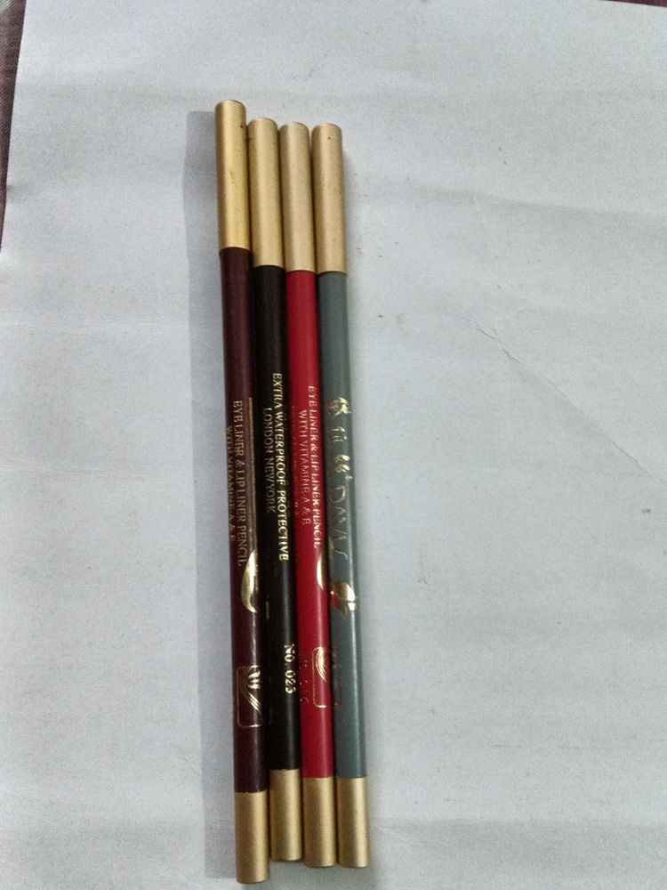 Lipliner Cum Eyeliner Pencil 4 Pc