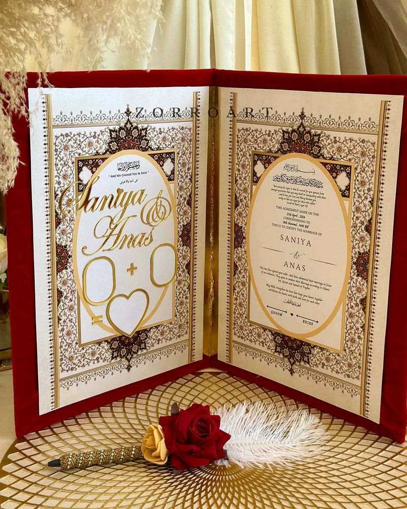 Nikah Nama Booklet Wedding Customized