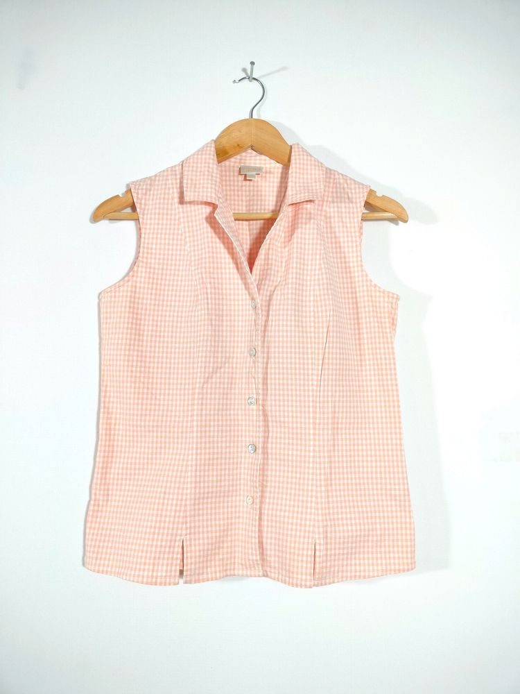 Peach Checkered Shirt