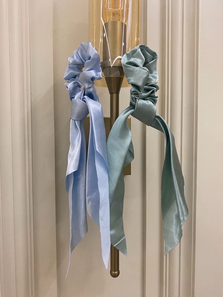 SATIN SHADES OF BLUE HAIR TIES