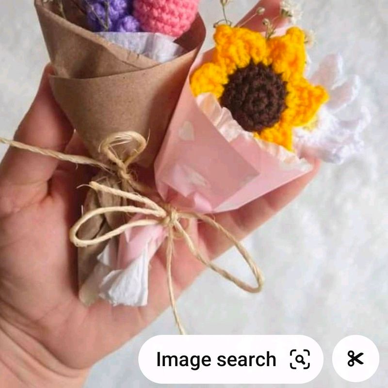 Small Crochet Bouquets( Any Two Flower)