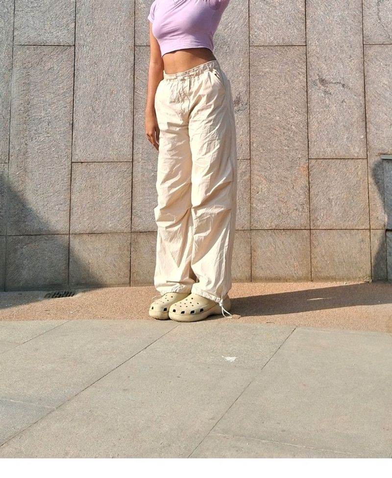 Beige Parachute Pant