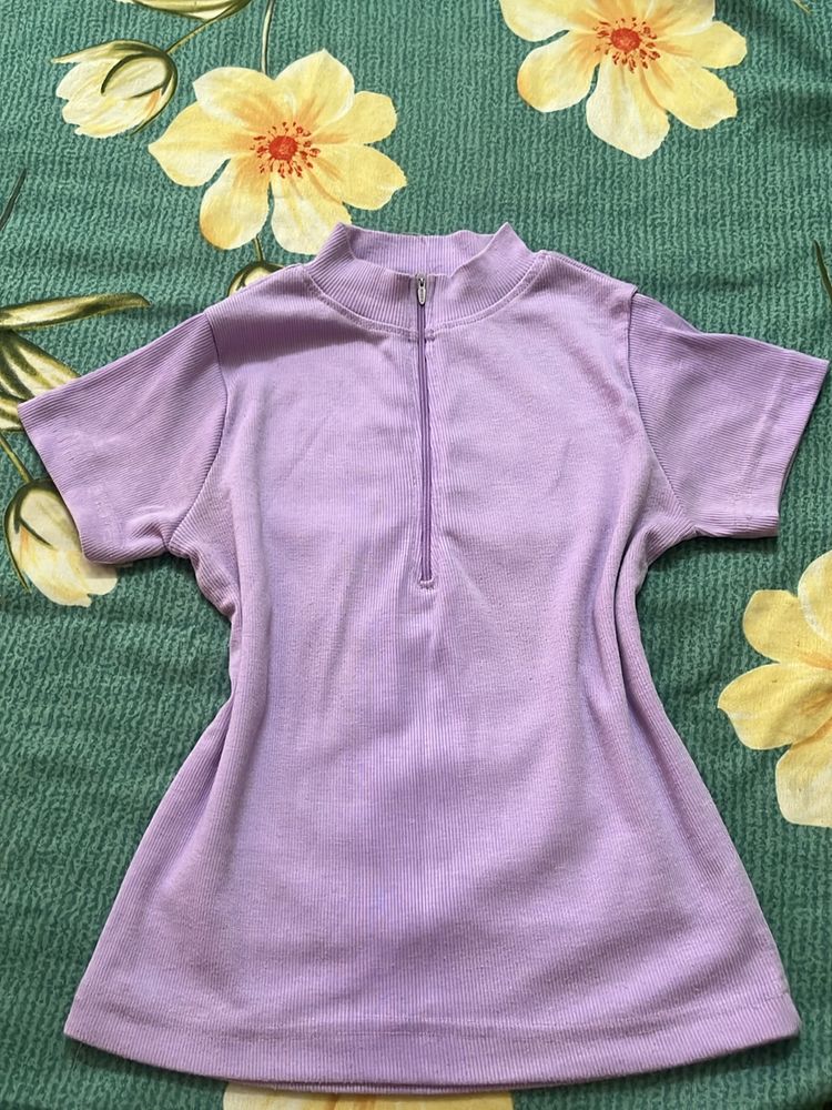 Lavender High Neck Top