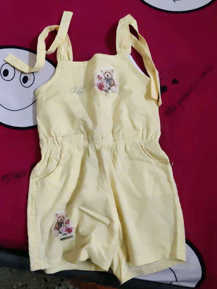 Yellow Colour Jumpsuit For Girls