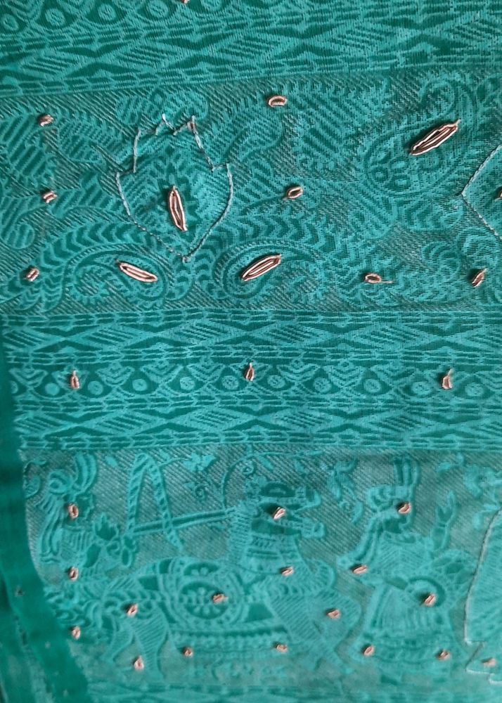 Rama Green Tissue Saree