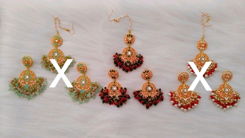 ❤️Offer❤️Meenakari Jhumka Maangtika