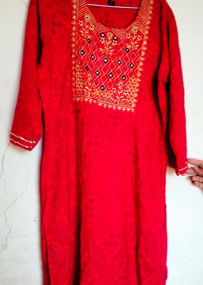 Red Designer Kurti