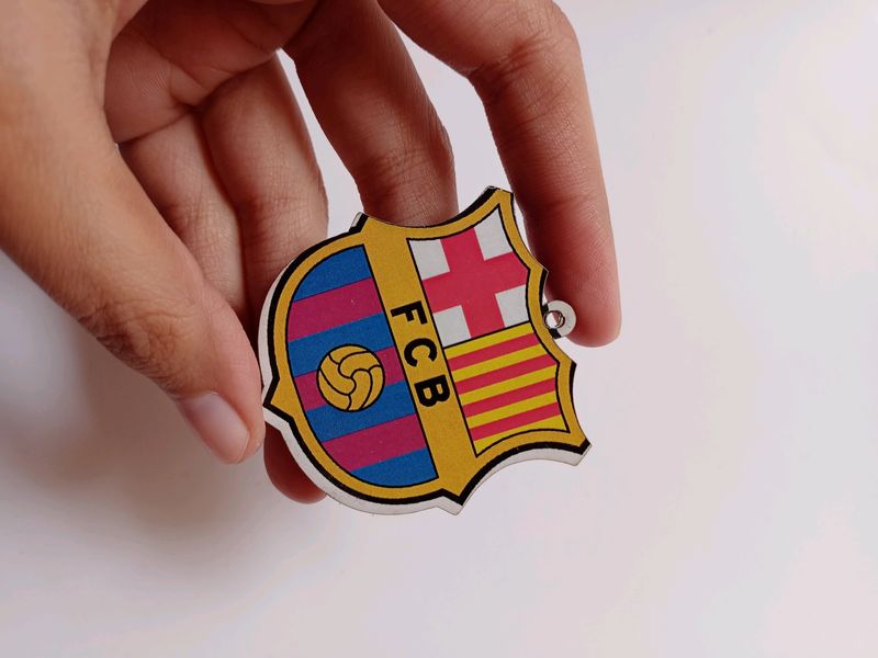 Barcelona FC MDF Wooden Keychain Handmade