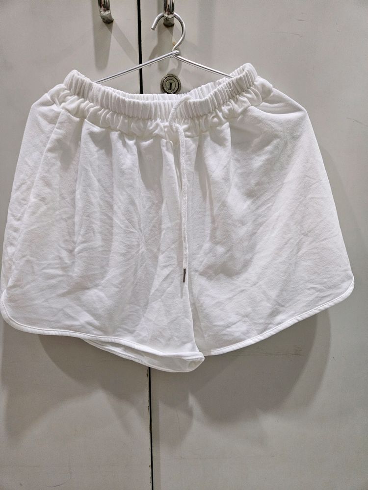 White Casual Shorts